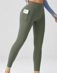 Embrace High Rise Side Pocket Leggings - Olive Green