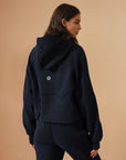 Fleece Lined Hoodie Jacket - Black