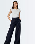 Casual Denim Style Pants - Dark Blue