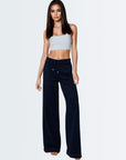 Casual Denim Style Pants - Dark Blue