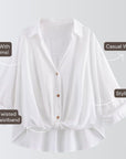 Twisted Hem Shirt - White