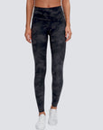High Rise Flow Leggings - Black Grey Print