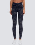 High Rise Flow Leggings - Black Grey Print