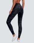 High Rise Flow Leggings - Black Grey Print