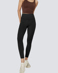 High-Rise Leggings With Side-Pockets - Black