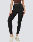 High-Rise Leggings With Side-Pockets - Black