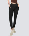 High-Rise Leggings With Side-Pockets - Black