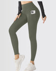 Embrace High Rise Side Pocket Leggings - Olive Green