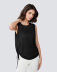 Sheer Sleeveless Cover T-Shirt - Black