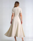 Elegant Flower Dress - Ivory White