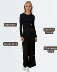 Casual Wide Legged Pants - Black