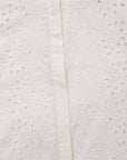 Stylish Pattern Cut-Out Blouse - White