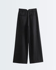 High Rise Wide Legged Essential Pants - Black