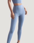 High-Rise Stretch Leggings - Light Blue