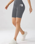 Embrace High Rise Shorts With Pockets - Grey