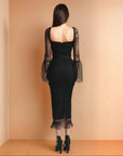 Elegant Mesh Dress - Black