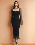 Elegant Mesh Dress - Black