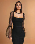 Elegant Mesh Dress - Black