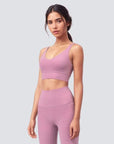V-Neck Sports Bra - Pink