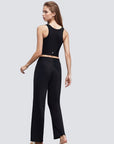 Wide-Legged Comfort Yoga Pants - Black