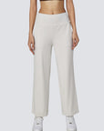 Wide Legged Yoga Pants - Ivory White