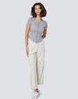 Wide Legged Yoga Pants - Ivory White