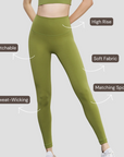High-Rise Soft Leggings - Green