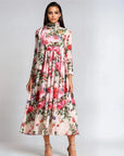 Elegant Floral Print Dress - Floral