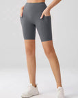 Embrace High Rise Shorts With Pockets - Grey