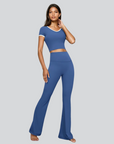 Classic Flare Yoga Pants - Blue