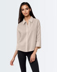 Collared Top - Beige