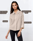 Collared Top - Beige