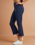 Ankle Length Flare Pants - Navy Blue