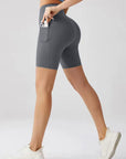 Embrace High Rise Shorts With Pockets - Grey