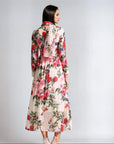 Elegant Floral Print Dress - Floral