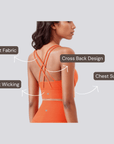 Cross Back Sports Bra - Orange