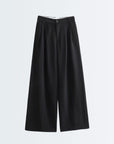 High Rise Wide Legged Essential Pants - Black