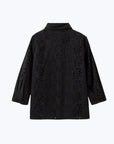 Stylish Pattern Cut-Out Blouse - Black