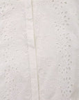 Stylish Pattern Cut-Out Blouse - White