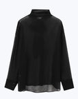Neck Tie Up Blouse - Black