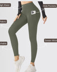 Embrace High Rise Side Pocket Leggings - Olive Green