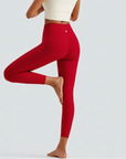 High-Rise Soft Leggings - Red