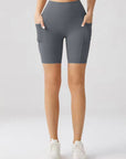 Embrace High Rise Shorts With Pockets - Grey