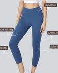 Ankle Length Comfort Leggings - Blue