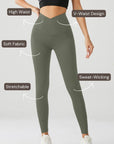 Embrace High Rise V-Waist Leggings - Olive Green