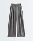 High Waist Striped Pants - Grey