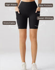 Embrace High Rise Shorts With Pockets - Black