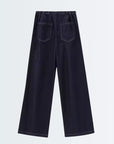 Casual Denim Style Pants - Dark Blue