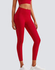 High-Rise Soft Leggings - Red
