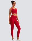 High-Rise Soft Leggings - Red